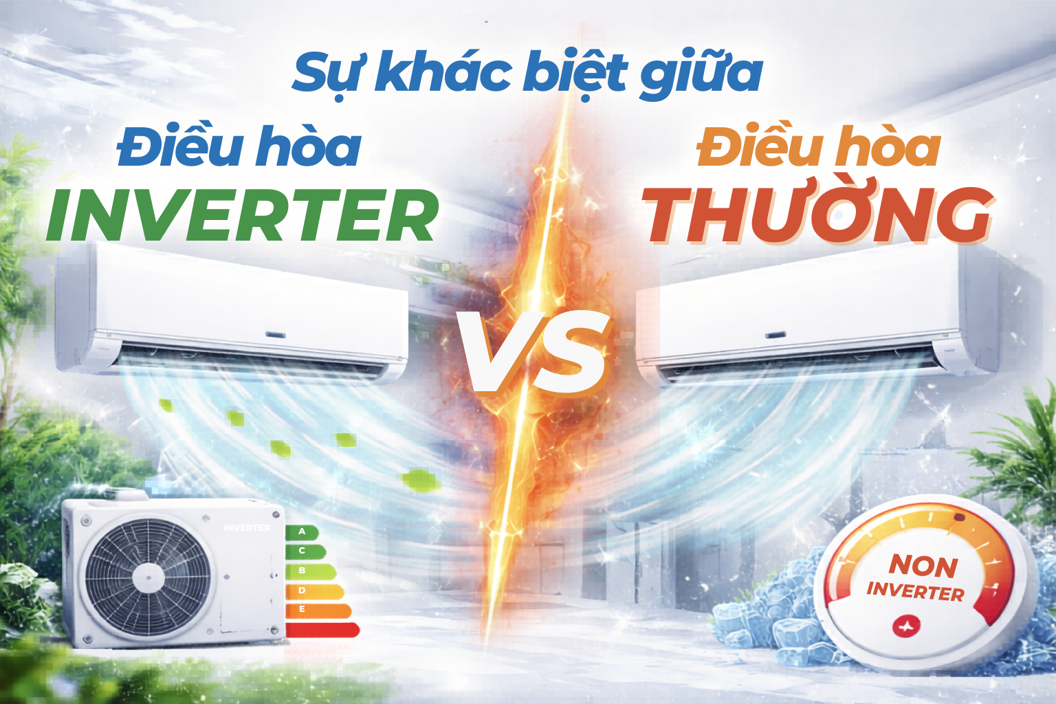 Sự khác biệt giữa điều hòa inverter và điều hòa thường