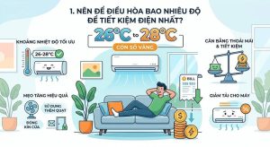 1. Nên để điều hòa bao nhiêu độ để tiết kiệm điện nhất?
